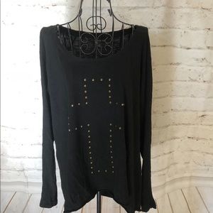 Rock Republic Studded cross long sleeve shirt